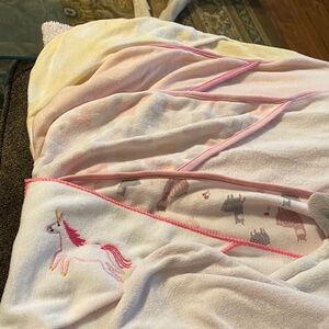 Ten Hooded Towel for Kids - Pink and White